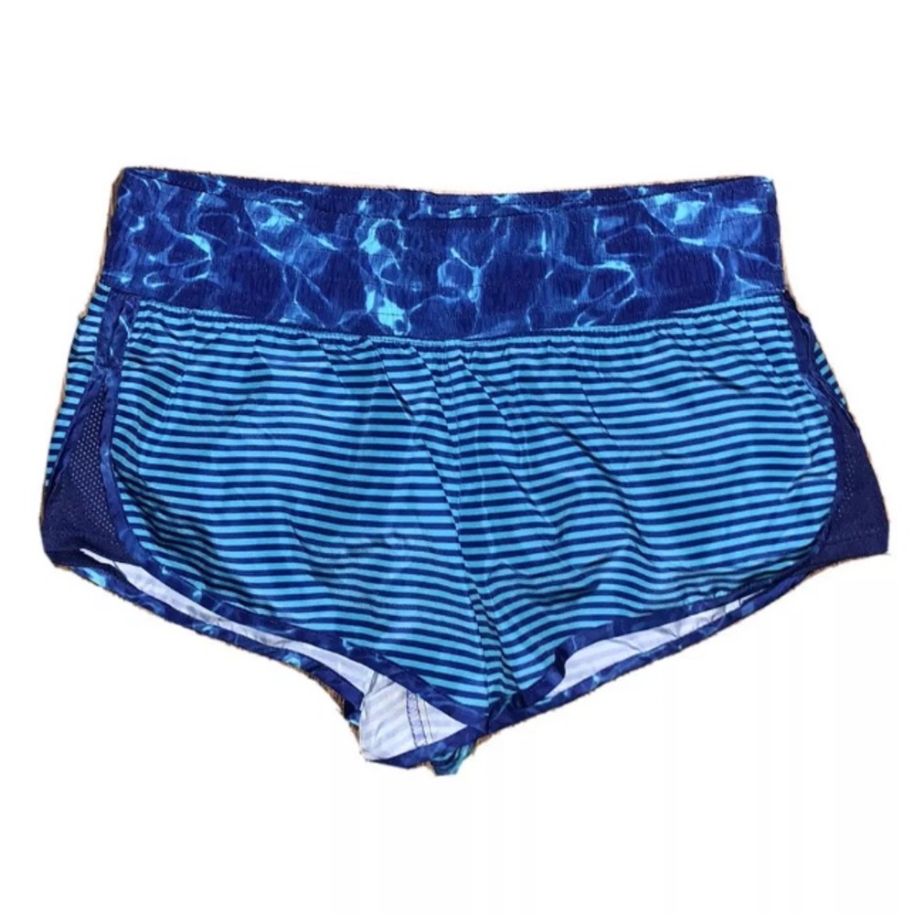 So Blue & Green Striped Shorts